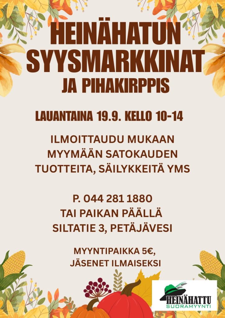 Suoramyynti Heinähatun Syysmarkkinamainos 19.9.2026